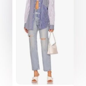 NWT Moussy Vintage Tifton Wide Straight‎ light blue size 28